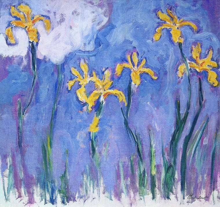 Репродукция картины на холсте Yellow Irises with Pink Cloud 1914 - 1917 г.