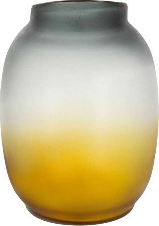 Стеклянная ваза серо-желтого цвета