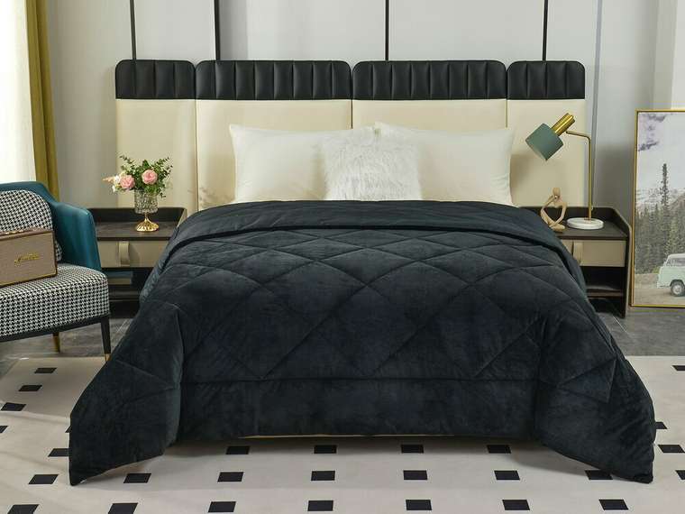 Одеяло Монако 220х240 черного цвета
