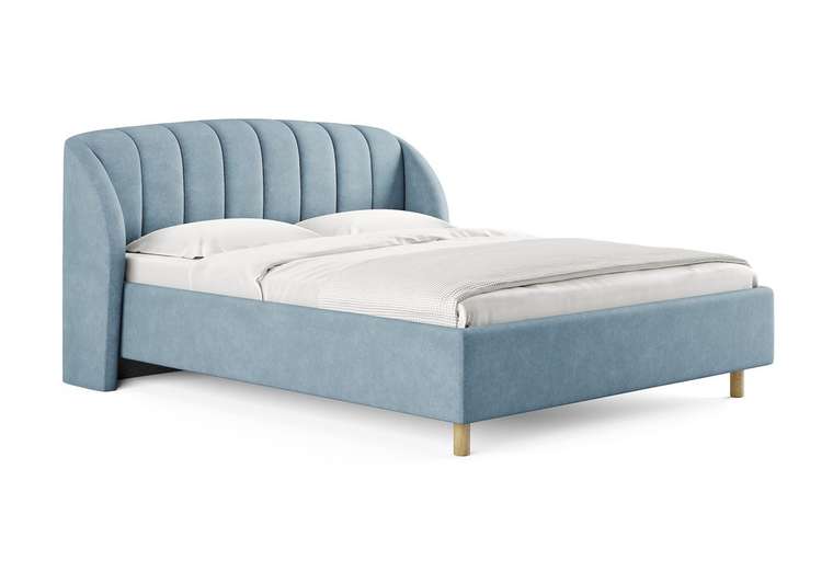 Кровать Valencia 160х200 голубого цвета без основания и подъемного механизма
