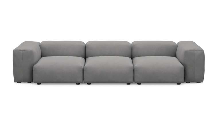 Прямой диван Фиджи трехсекционный серого цвета