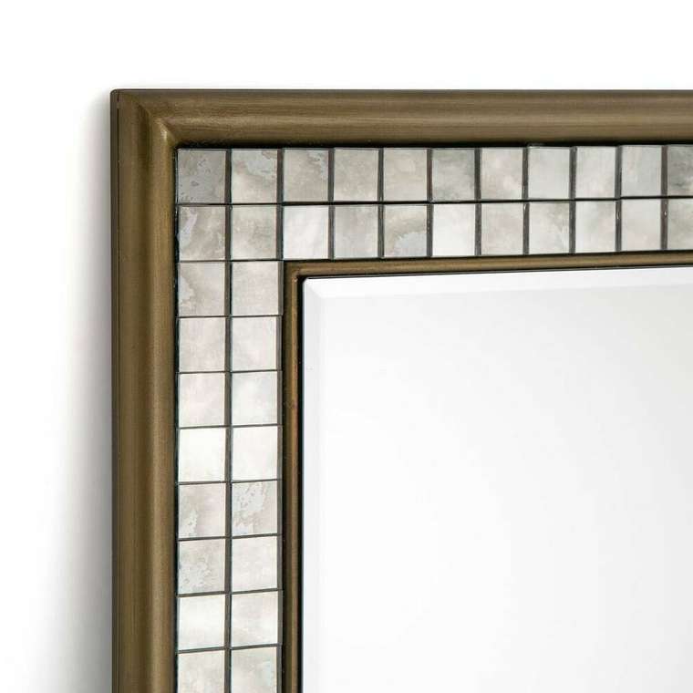 Зеркало настенное с рамкой из мозаики Josphine коричневого цвета