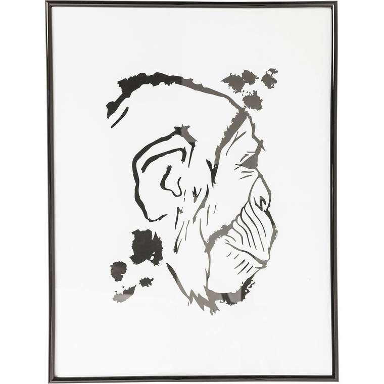 Картина в рамке Monkey в черно-белом цвета