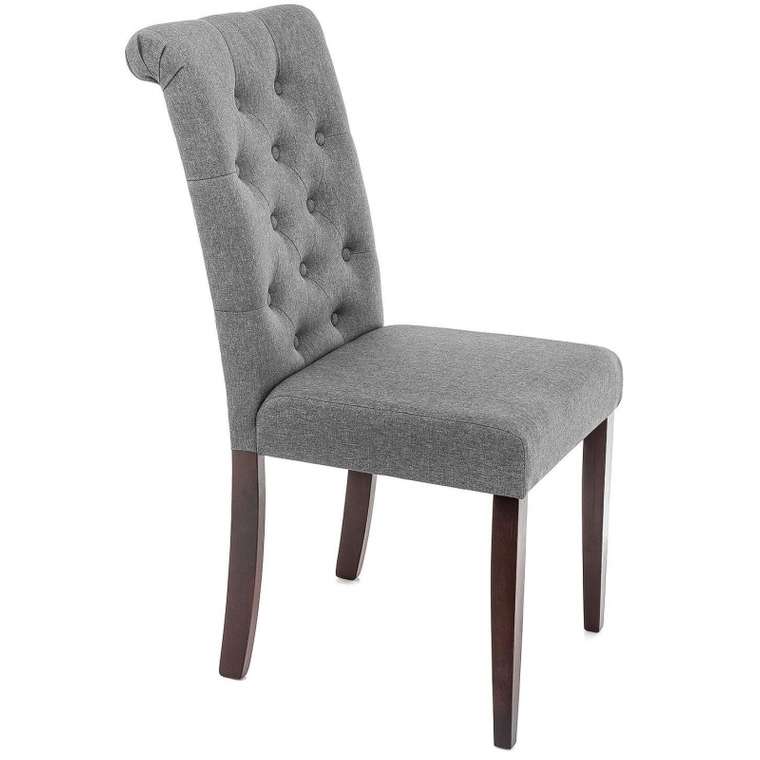 Стул Amelia dark walnut fabric grey серого цвета