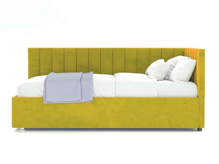 Кровать Negga Mellisa 120х200 желто-зеленого цвета с подъемным механизмом правая