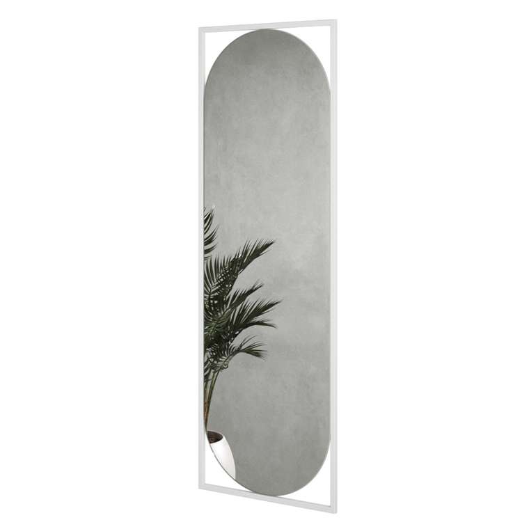 Дизайнерское настенное зеркало в полный рост Kvaden L в металлической раме белого цвета