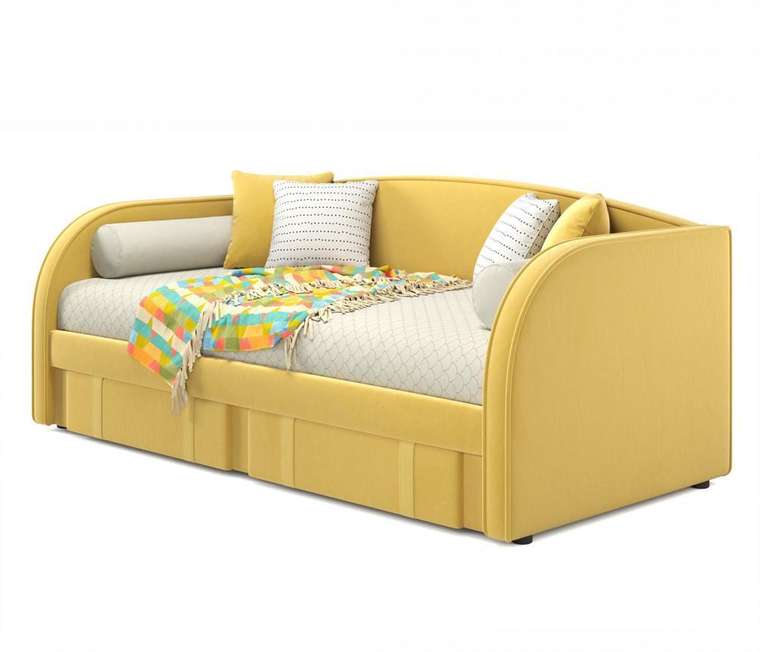 Кровать Elda 90х200 желтого цвета с ортопедическим основанием