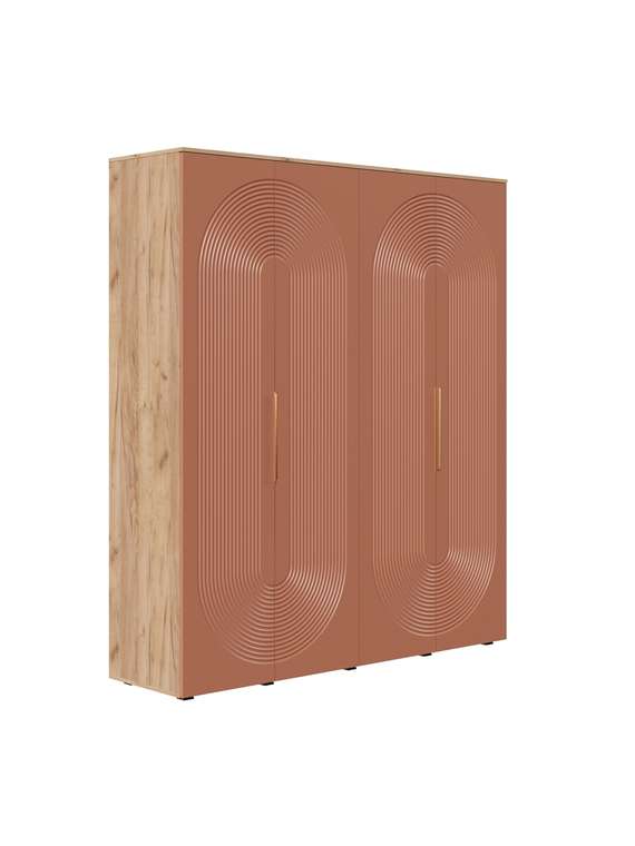 Распашной шкаф для одежды Ингрия Luxe 8 коричневого цвета