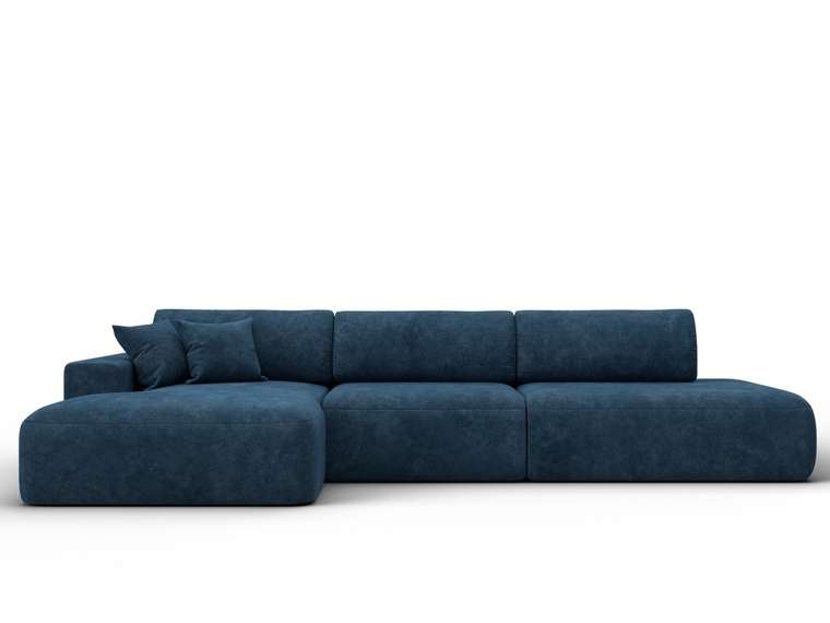 Угловой диван-кровать Лига 036 Модерн Лонг синего цвета левый