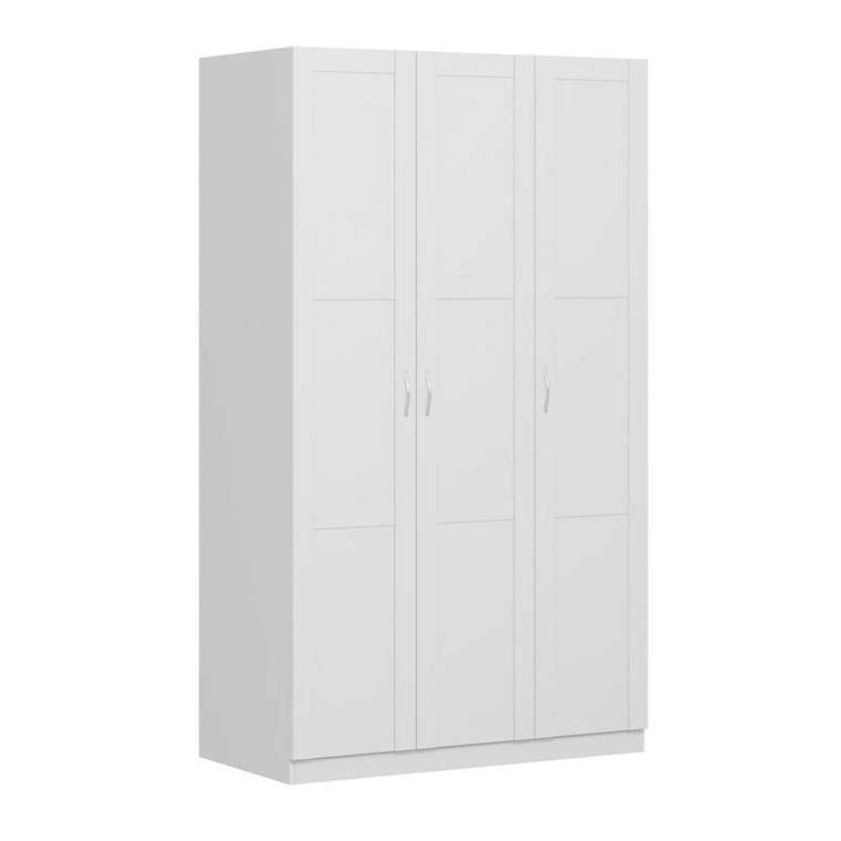 Шкаф трехдверный с рамочным фасадом Пегас белого цвета