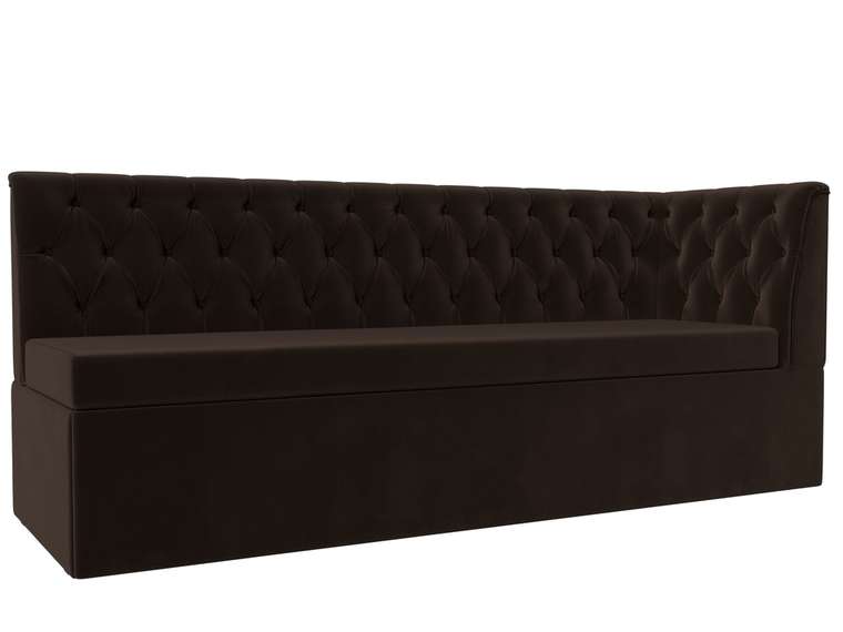Диван-кровать Маркиз коричневого цвета с углом справа