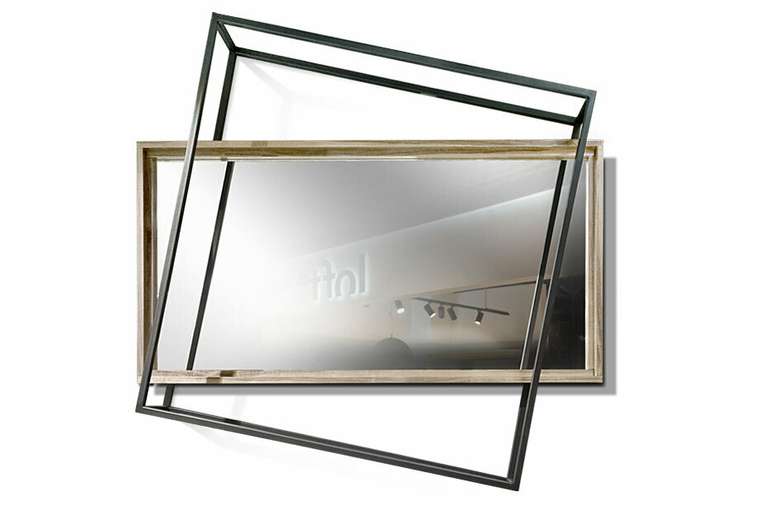 Настенное зеркало Cube Design цвета серый дуб
