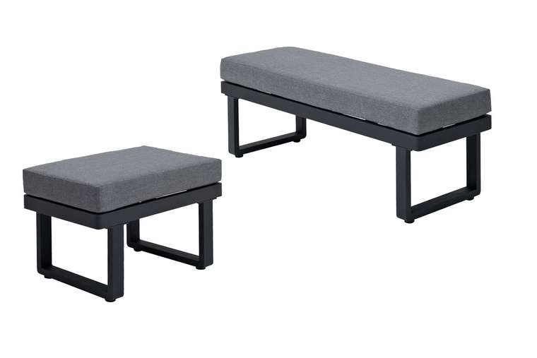 Набор из двух оттоманок Tора серого цвета
