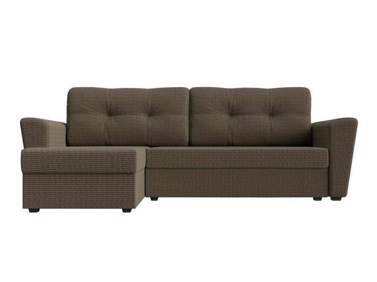 Угловой диван-кровать Амстердам лайт бежево-коричневого цвета левый угол