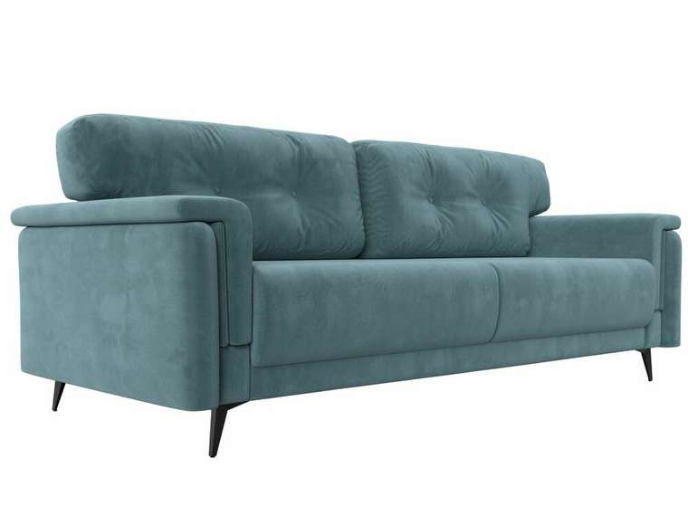Прямой диван-кровать Оксфорд бирюзового цвета