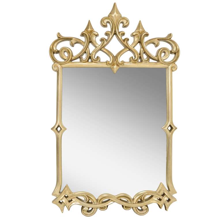 Настенное зеркало Маргарет Шампань в раме золотистого цвета