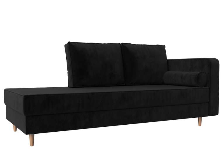 Кушетка-кровать Прайм черного цвета правая