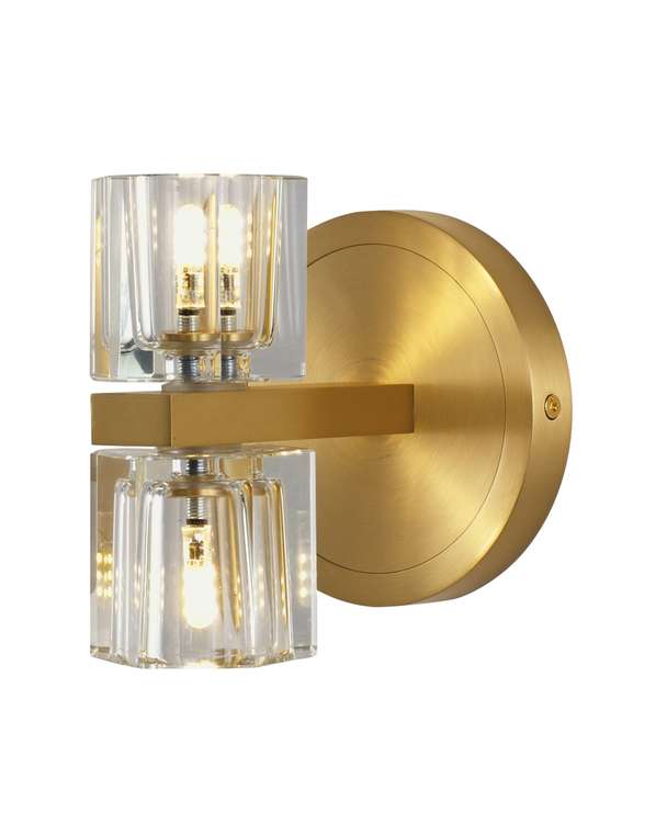 Светильник настенный Brass V11016-2W прозрачно-золотого цвета