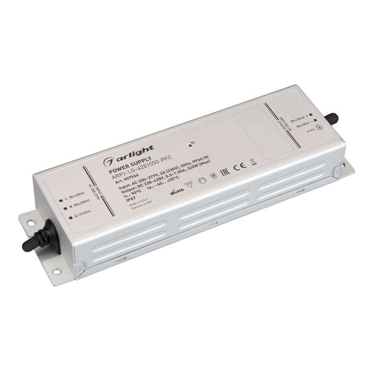 Блок питания Arlight ARPJ-LG-4281050-PFC (320W, 228-428V, 0.5-1.05A) (IP67 Металл) 057526