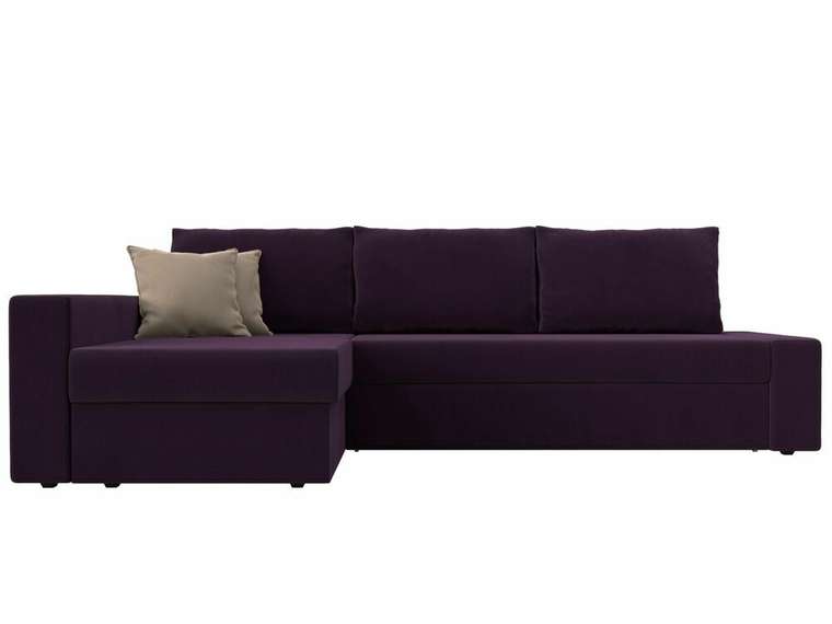 Угловой диван-кровать Версаль фиолетового цвета левый угол