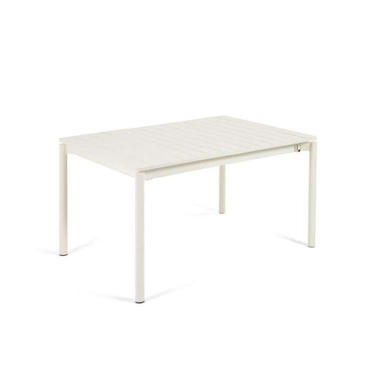 Раздвижной садовый стол Zaltana 140 белого цвета