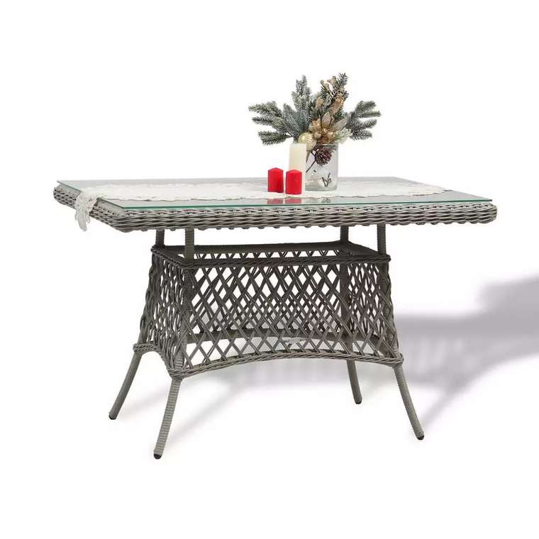 Комплект мебели Гайс из искусственного ротанга бежево-серого цвета