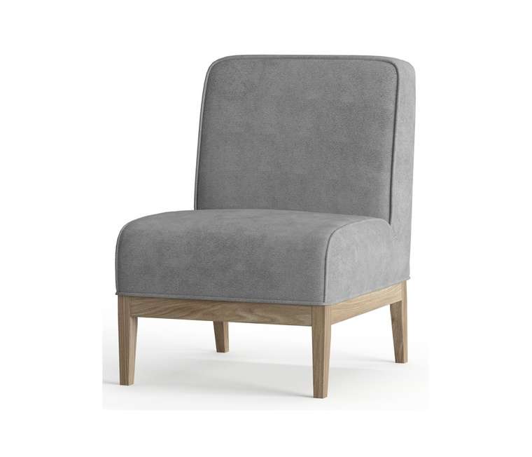 Кресло из велюра Арагорн светло-серого цвета