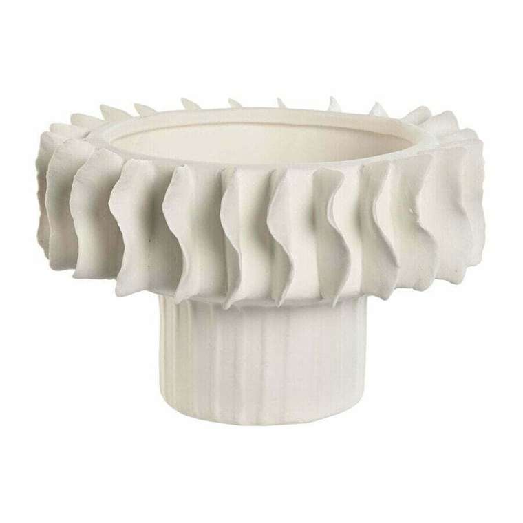 Блюдо Белый Волны современный 22 x 22 x 14