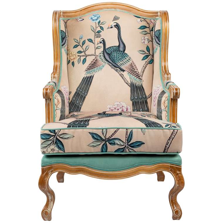 Кресло Императорский павлин бирюзового цвета
