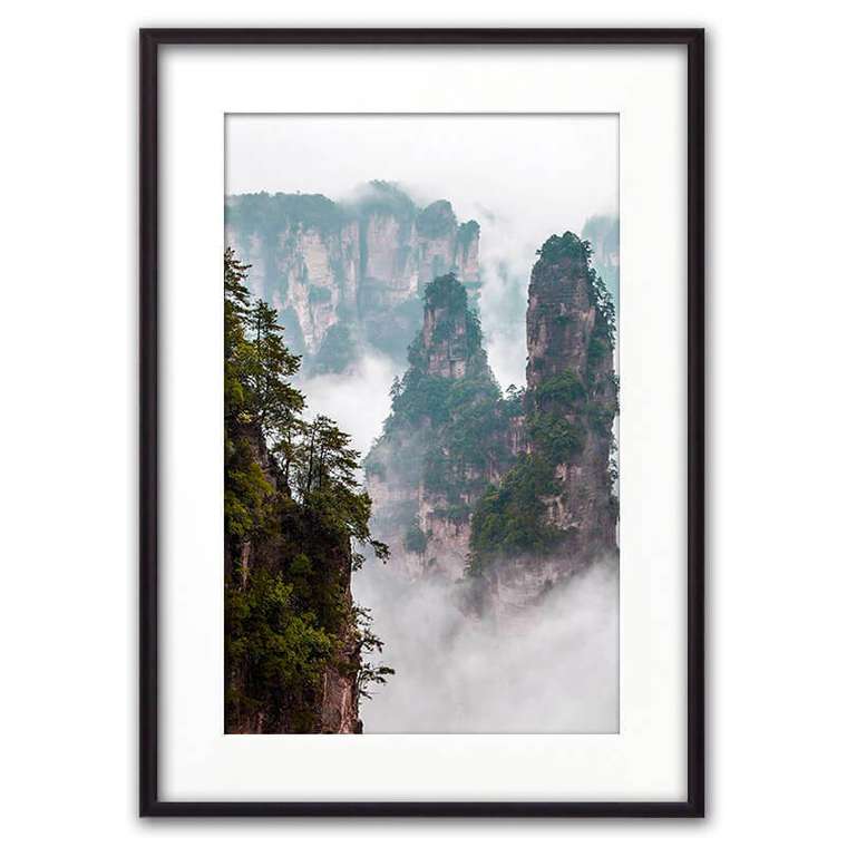 Постер в рамке Горы Китай 21х30 см