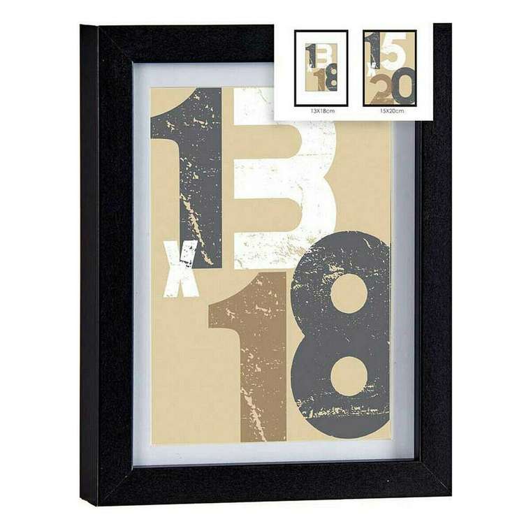 Фоторамка 18 x 23 x 2,5 cm Чёрный Cтекло Деревянный MDF (6 штук)