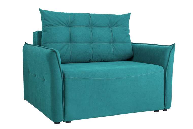 Кресло-кровать Клио-1 лазурного цвета с независимым пружинным блоком
