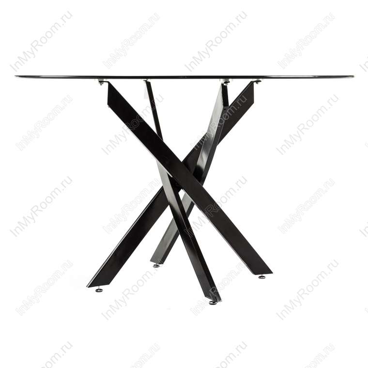Обеденный стол Komo black из металла и стекла 