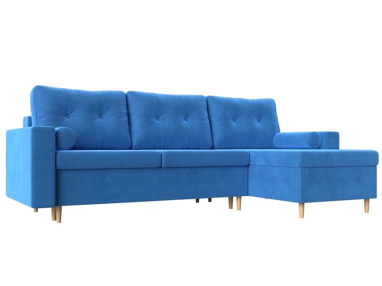 Угловой диван-кровать Белфаст голубого цвета  правый угол