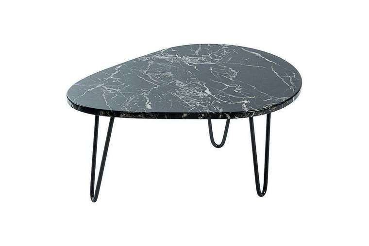 Журнальный столик Marble Black черного цвета с мраморной столешницей