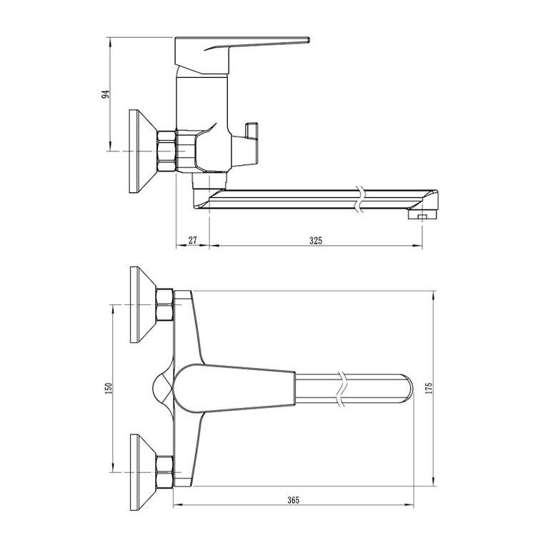 Смеситель для ванны BT31B, черный