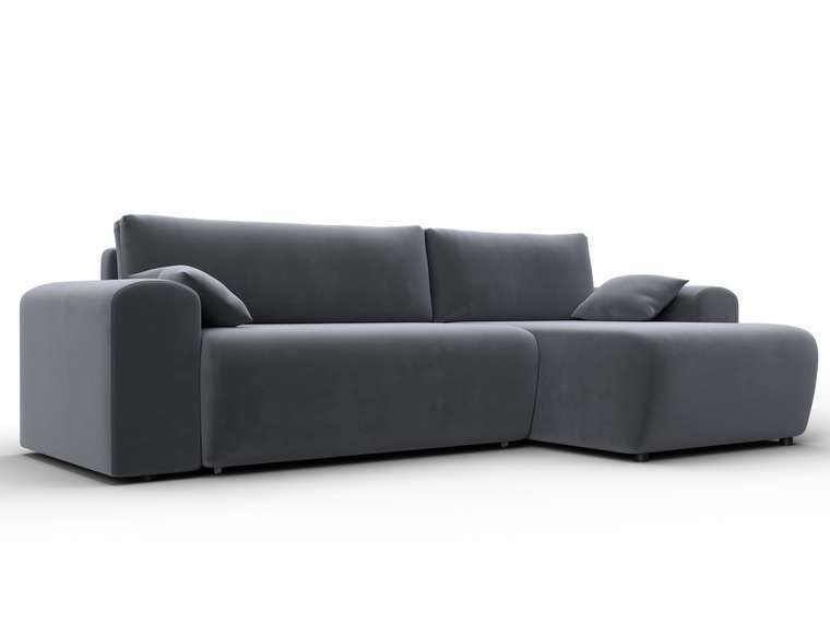 Угловой диван-кровать Лига-099 темно-серого цвета