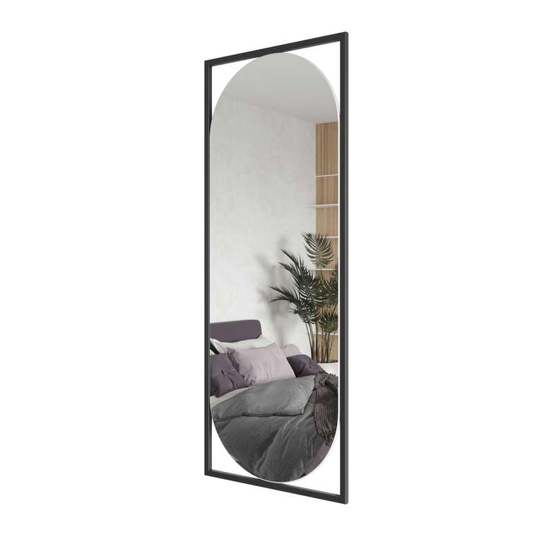 Дизайнерское настенное зеркало Kvaden M в металлической раме черного цвета