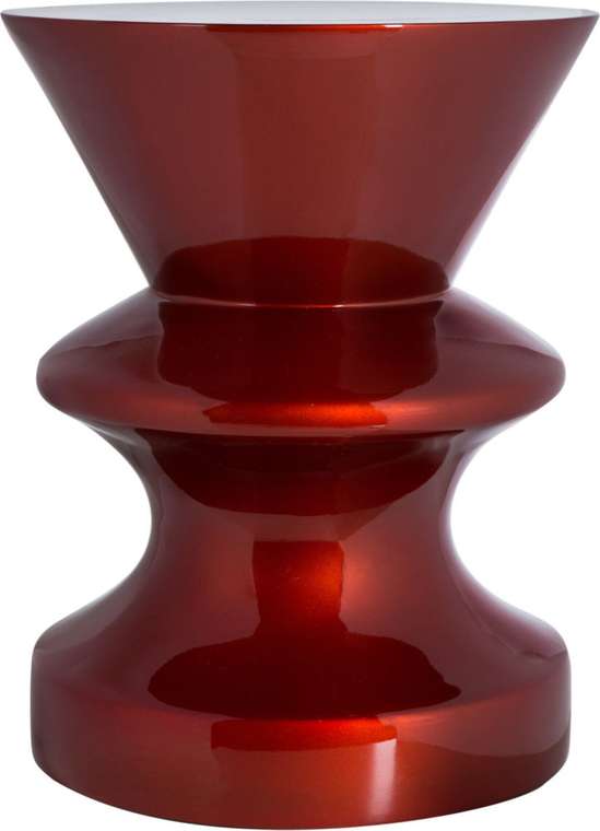 Табурет-столик из смолы красного цвета