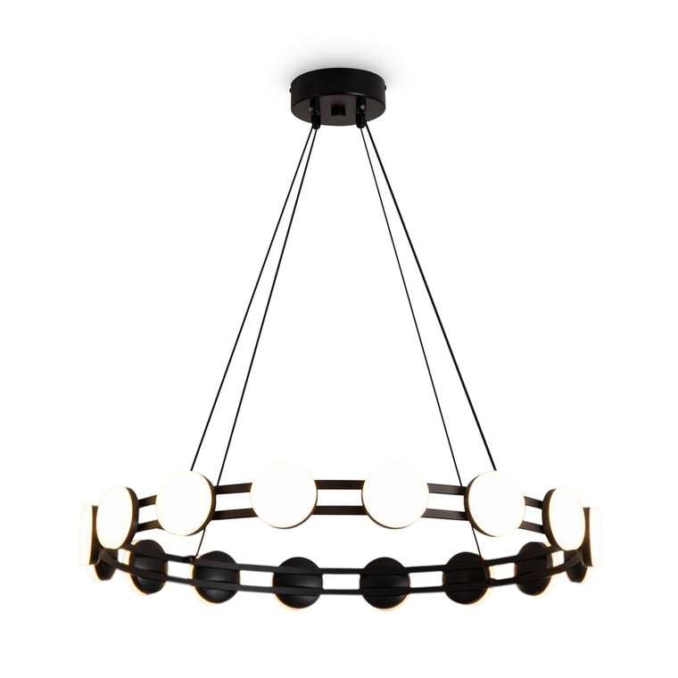 Подвесная люстра Collar 60 бело-черного цвета