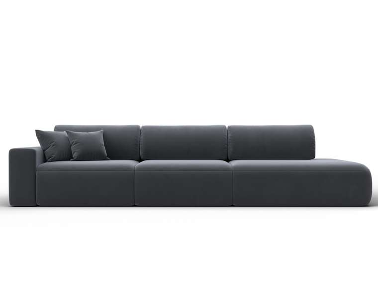 Диван-кровать Лига 036 Модерн Лонг темно-серого цвета с левым подлокотником