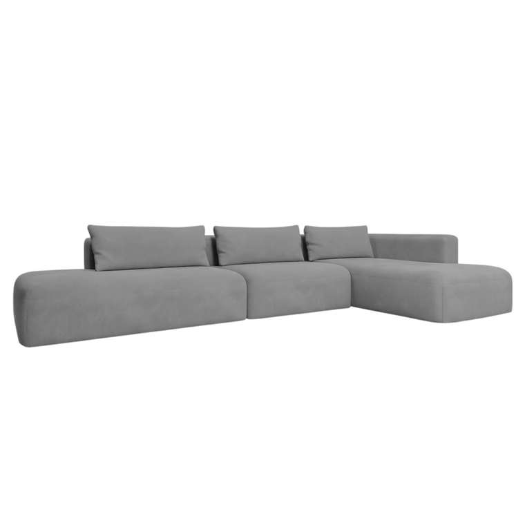 Угловой диван Новые эмоции XL серого цвета