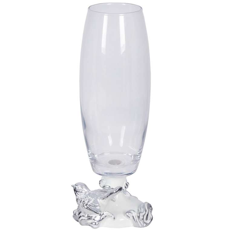 Сувенирная ваза Белла бело-серебряного цвета