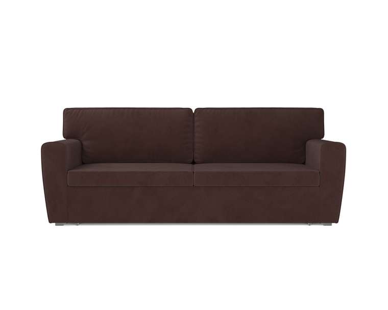 Прямой диван-кровать Оскар темно-коричневого цвета