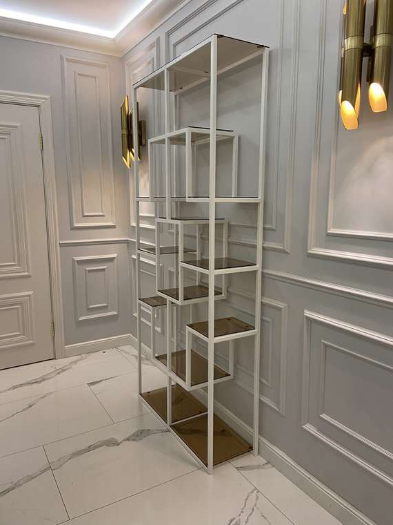 Стеллаж "Martin" белый с зеркалом (2200х1100х300)