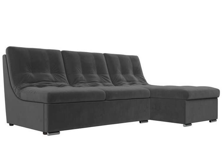 Угловой диван-кровать Релакс серого цвета угол правый