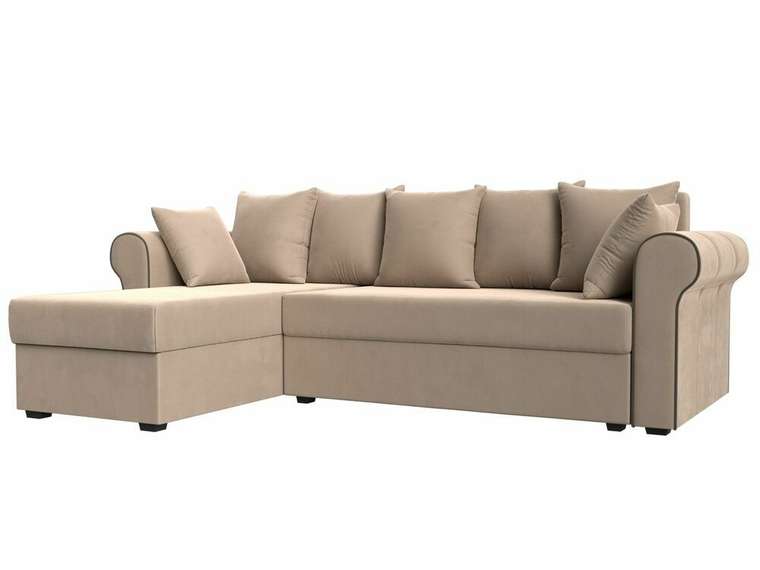 Угловой диван-кровать Рейн бежевого цвета левый угол