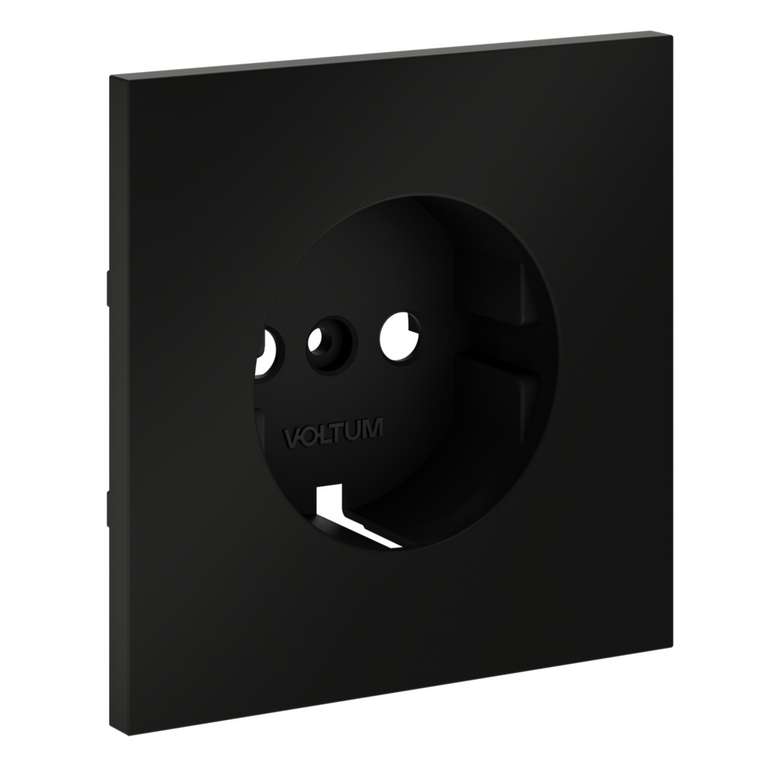 Накладка для розетки с заземлением, S70 (черный матовый)