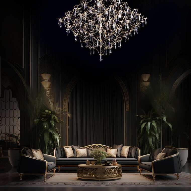 Большая люстра Mira 10259/1200 Gold Asfour (металл, цвет золото)