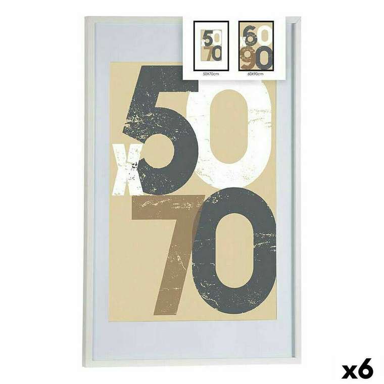Фоторамка 62,5 x 2,5 x 92,5 cm Белый Пластик Деревянный MDF (6 штук)